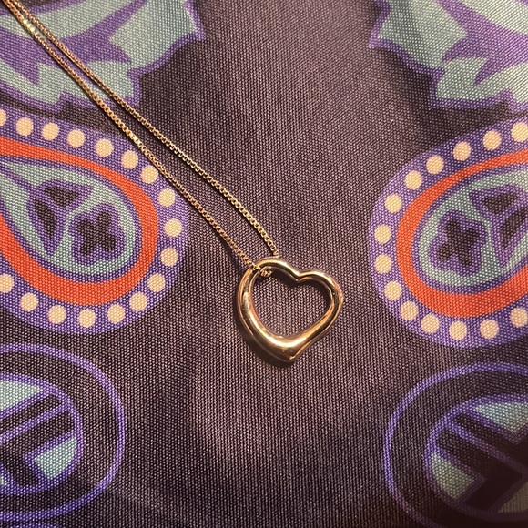 Open Heart Sterling Silver Chain Necklace - Picture 10 of 10